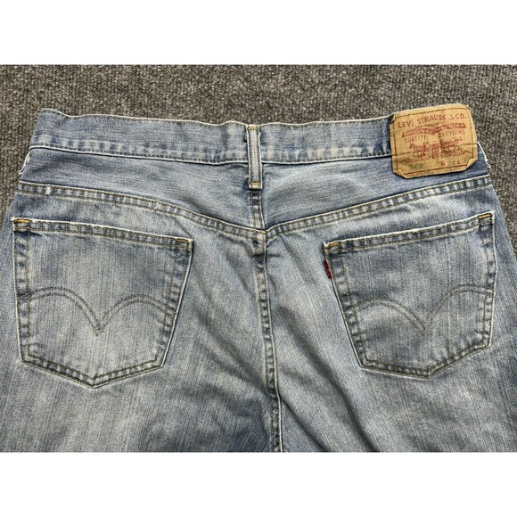 Levi's 569 Jeans Mens 34x34 (33x31) Blue Loose Straight Medium Wash Faded Grunge - Picture 5 of 9